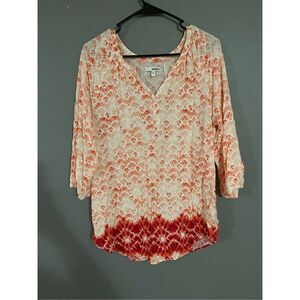 Sonoma 3/4th Sleeve V Neck Top Size Large